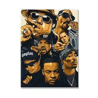 West Coast Rappers Canvas Print Pictures Notorious BIG Biggie Tupac Posters Famous Hip Hop Singer Wall Art Mural Home Decor