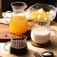 Glass Tea Pitcher Transparent Handle Milk Coffee Cup Heat-Resisting High Borosilicate Glass Coffee Pot  Espresso Measuring Cup