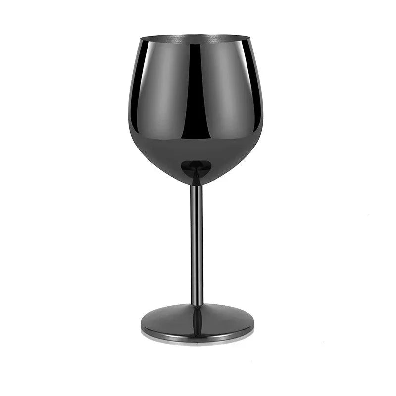500ML Stainless Steel Goblet Red Wine Cocktail Glass Unbreakable Metal Tall Champagne Glass Bar KTV European Style Goblet Glass