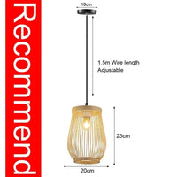 Bamboo Hanging Lamp Pendant Ceiling Light Rattan Wicker Lustre Hand Knit Braiding Suspended Home Dining люстра потол