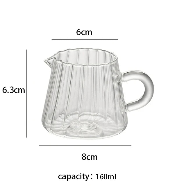 Glass Tea Pitcher Transparent Handle Milk Coffee Cup Heat-Resisting High Borosilicate Glass Coffee Pot  Espresso Measuring Cup