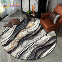 Luxurious Colour Marble Blue Green Gold Round Carpet Rug for Living Room Bedroom Sofa Decor,Kid Area Rug Non-slip Floor Mat Gift