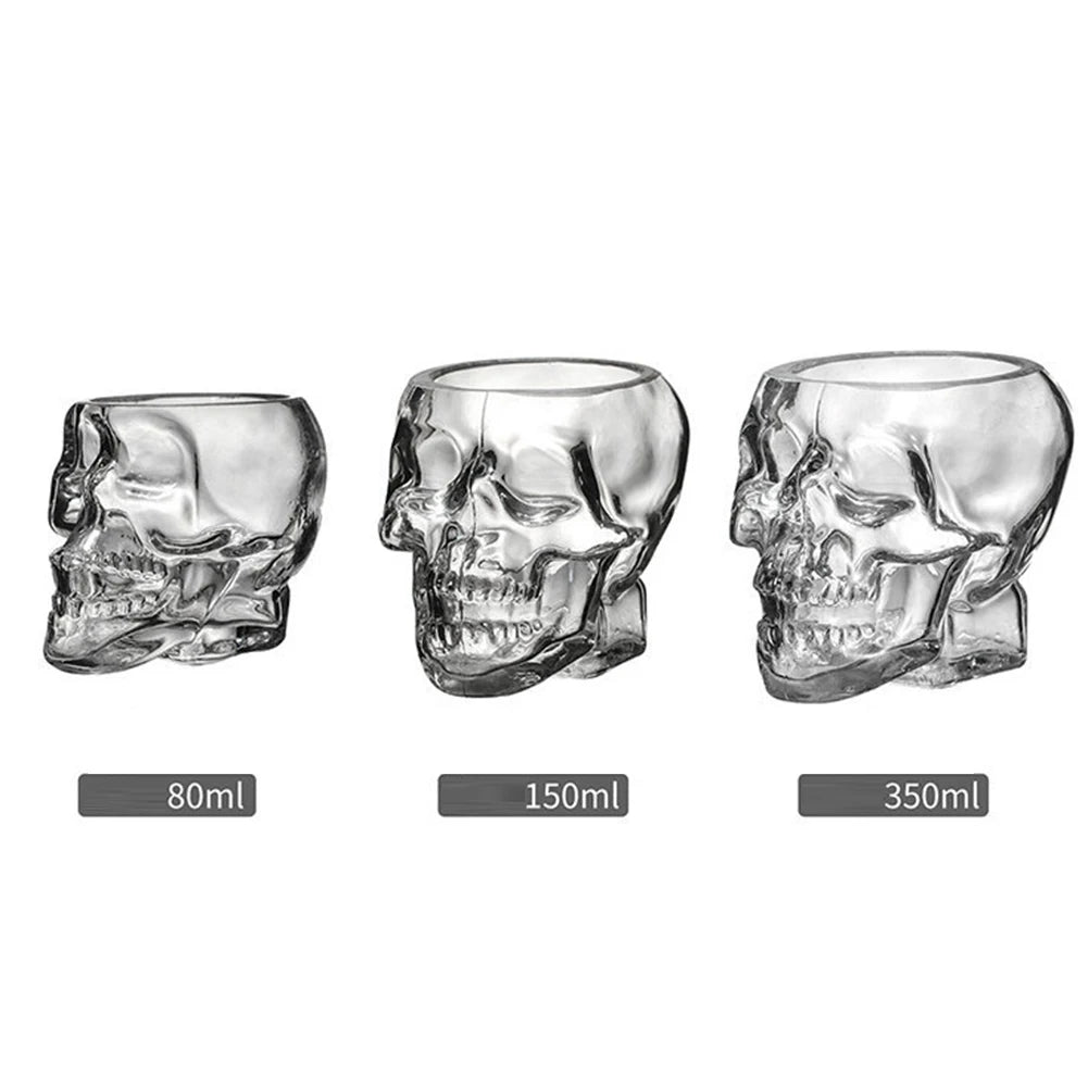 80/150/350 ML Skull Glasses Novelty Drinking Glassware Gothic Kitchen Decor Skull Face Beer Mug Halloween Decor for KTV Bar Club