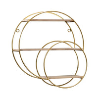 Modern Iron Decorative Wall Shelf Gold No Punching Wall Storage Rack Nordic Style Space Saving Wall Decoration Living Room