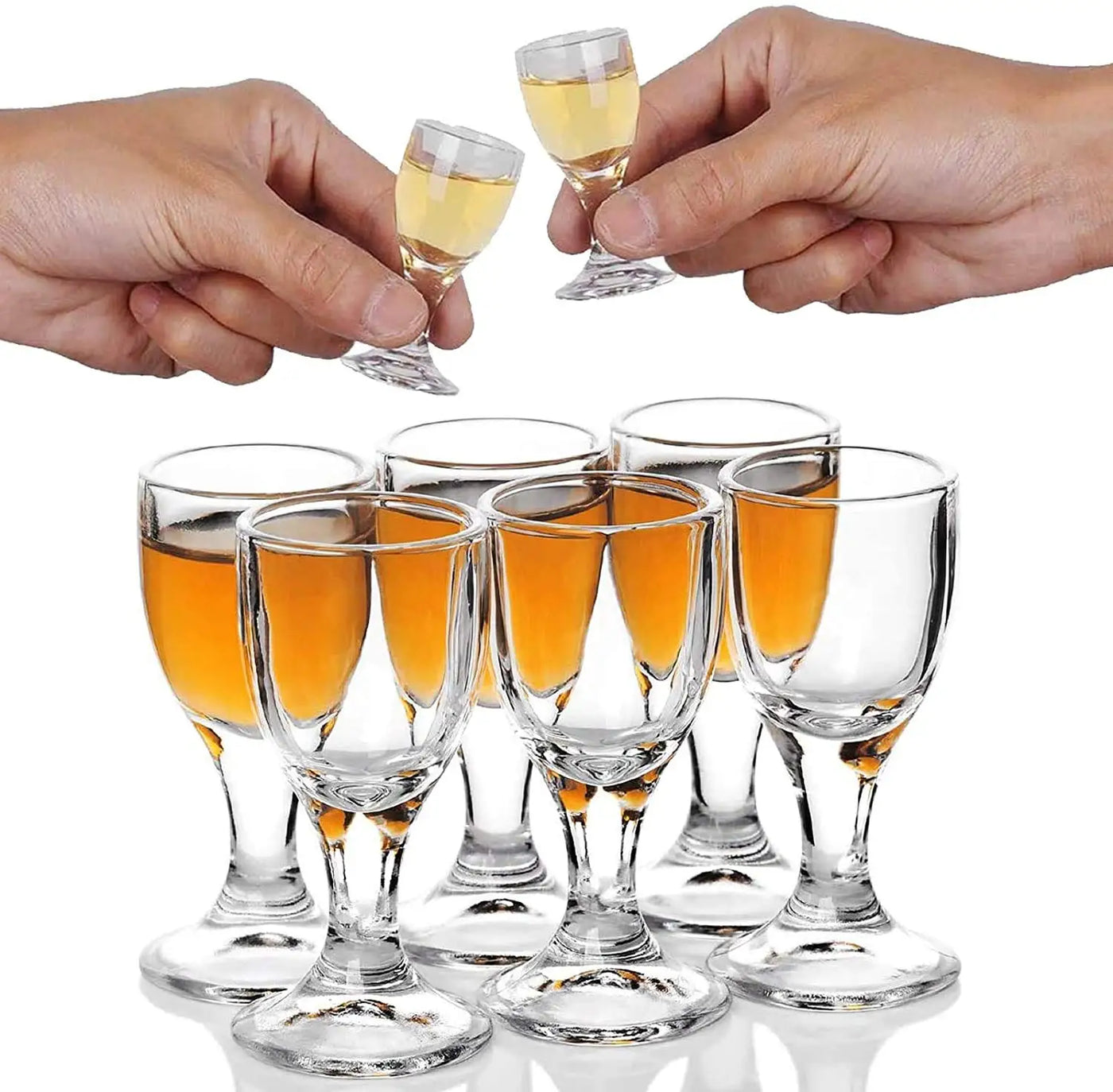 6pcs Mini Wine Cups Set 10/15/25ml Shot Glass Transparent Drinkware Tall Foot Goblet Liquor Spirits Glasses Drinking Cups