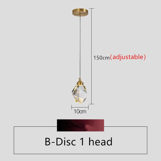 Nordic Crystal Pendant Light for Living Room Bar Hanging  Lustre  For Bedroom Bedside LED Wall Lights Indoor Lighting Fixtures