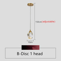 Nordic Crystal Pendant Light for Living Room Bar Hanging  Lustre  For Bedroom Bedside LED Wall Lights Indoor Lighting Fixtures