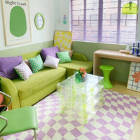 Retro Checkerboard Rugs for Bedroom Home Decor Fluffy Soft Plush Floor Mat Living Room Decoration Carpet Lattice Lounge Rug