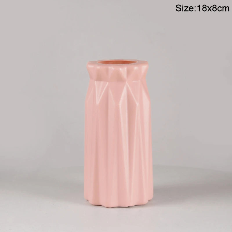 Modern Flower Vase Plastic Flower Bouquet Pot Basket Nordic Home Living Room Decoration Ornament Dinner Table Flower Arrangement