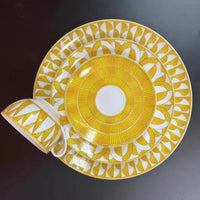 European style tableware, bone china, geometric creativity, home style steak plate dining plate, sunshine cup and plate set gift
