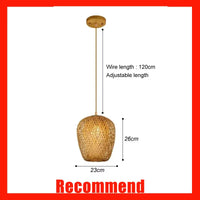 Bamboo Hanging Lamp Pendant Ceiling Light Rattan Wicker Lustre Hand Knit Braiding Suspended Home Dining люстра потол