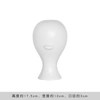Creative Face Ceramic Vase Flowers, Artificial Flowers, Decorative White Vase  Nordic Decoration Home