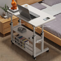 Height Adjustable Computer Desk Standing Desk Bedside Smart Game Office Desk Mobile Study Table with Rolling Wheel 60*40cm