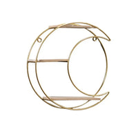 Modern Iron Decorative Wall Shelf Gold No Punching Wall Storage Rack Nordic Style Space Saving Wall Decoration Living Room