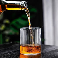 1/2/4/6pcs Vertical Pattern Cup Creative Japanese Glass Wine Juice Drink Coffee Handmade Clear Drinkware Shot Glasses Whiskey
