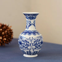 Ceramics Flower Vase Decoration Home Blue And White Vases For Wedding Decor Living Room Ornaments Table Desktop Retro Art Crafts