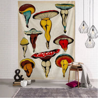 Hippie Wall Big Tapestry Wall Hanging Psychedelic Smoke Cool Girl Art Mystic Kawaii Room Decor Mandala Yoga Picnic Mat Sheet