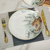 European ceramic western dinner plate, jungle set, steak plate, Coffee cup, afternoon , personalized gift set
