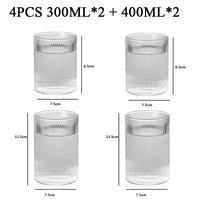 1/2/4/6pcs Vertical Pattern Cup Creative Japanese Glass Wine Juice Drink Coffee Handmade Clear Drinkware Shot Glasses Whiskey