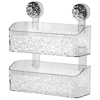 Bathroom Shelf Wall Mounted Non Perforated Suction Cup Storage Basket With Glacier Pattern For Home Storage Products