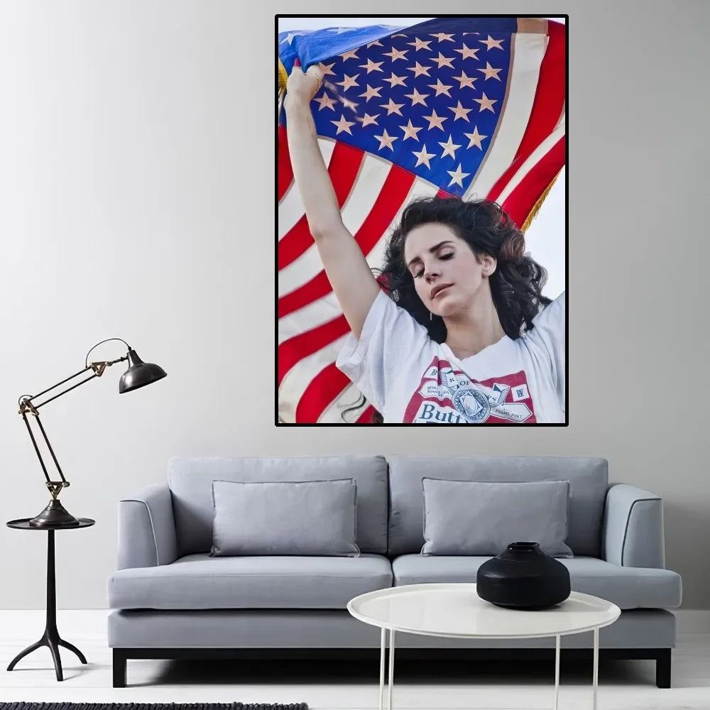 Lana Del Rey Popular Singer, Aesthetic Wall Art, HD Canvas Print Poster, Home Living Room Room, Office Decoration Supplies