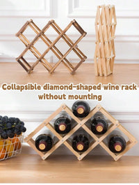 6/10 Wooden Bottle Holders Wine Rack Storage Wine Cabinet Kitchen Pantry Bar Wine Cabinet Multiple Bottles Pine Wood Wine Stand