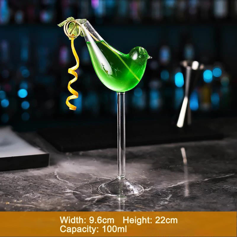 Creative Cocktail Glass Thorn Fish-Shaped Goblet Glass Bar KTV Nightclub Party Drinking Cup Octopus Bird-Shaped Wine Juice Cup