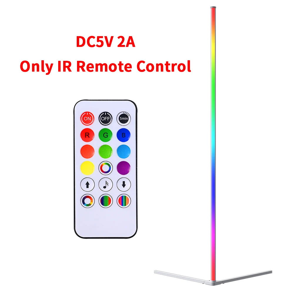 RGB LED Floor lamp Indoor Home Decoration Modern Corner Floor Lamp Living Rome Art Decor Atmospheric Standing Stand Lighting