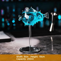 Creative Cocktail Glass Thorn Fish-Shaped Goblet Glass Bar KTV Nightclub Party Drinking Cup Octopus Bird-Shaped Wine Juice Cup
