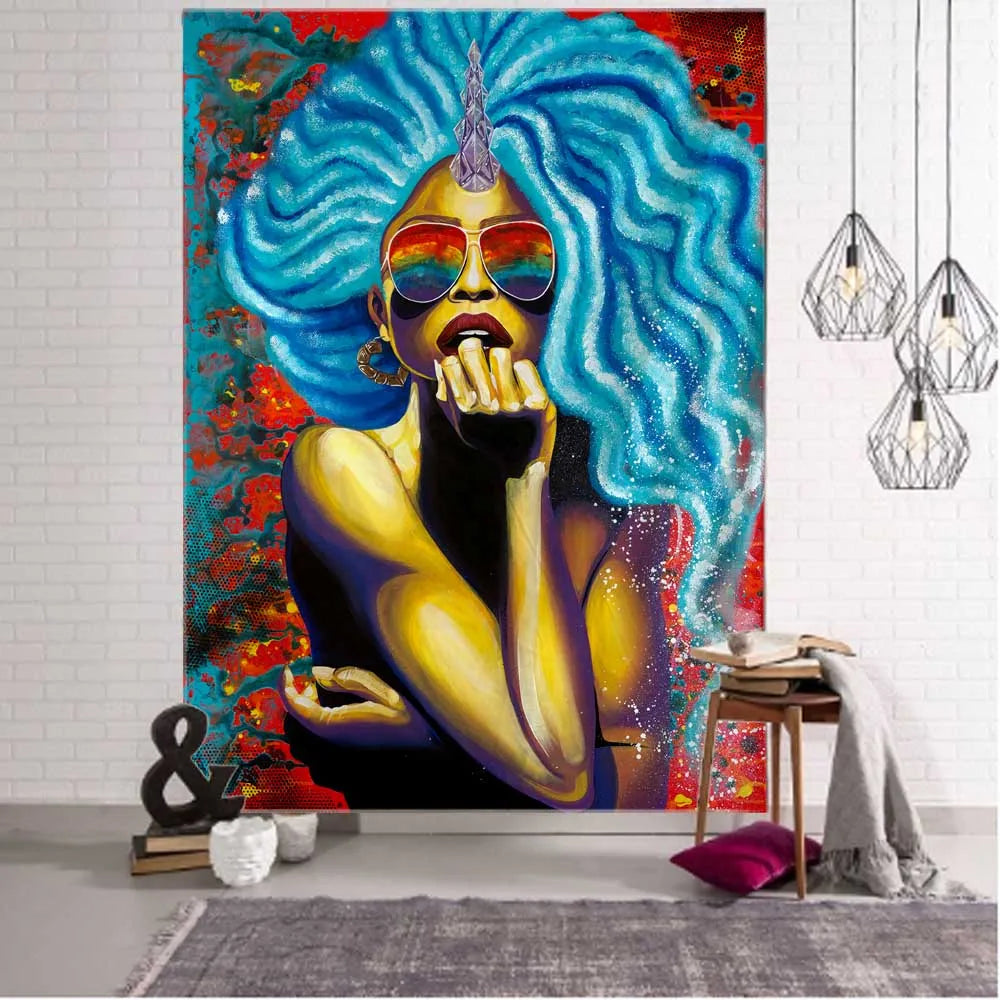 Hippie Wall Big Tapestry Wall Hanging Psychedelic Smoke Cool Girl Art Mystic Kawaii Room Decor Mandala Yoga Picnic Mat Sheet