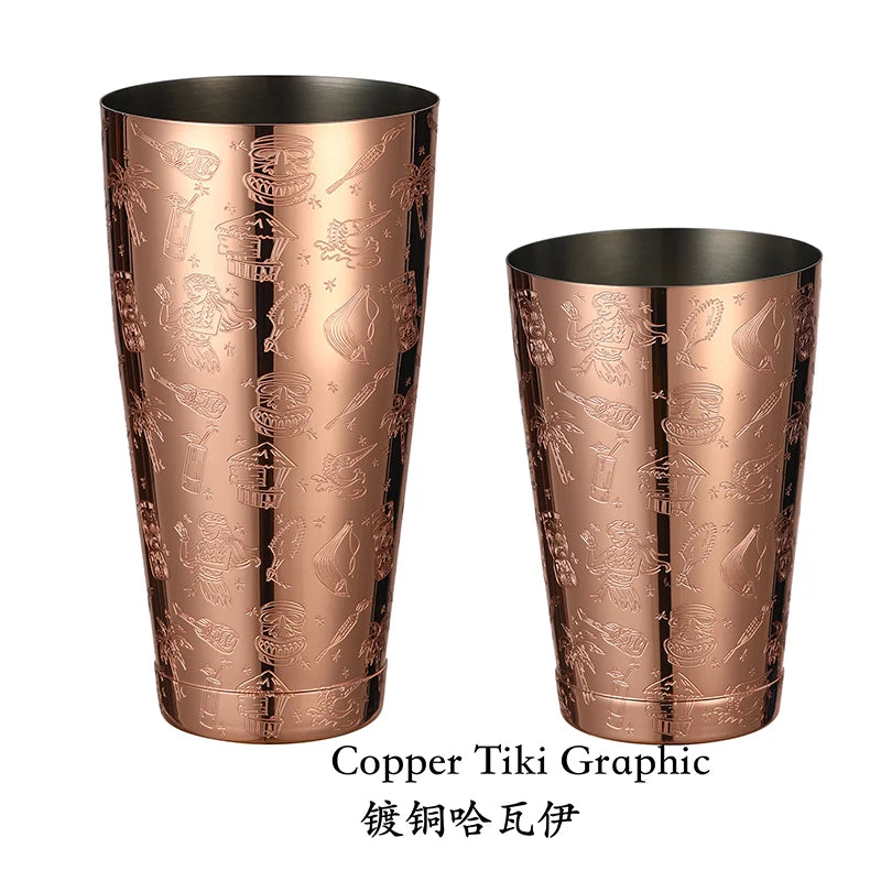 Stainless Steel Boston Shaker Bar Shaker with different Surface Finish -2 Piece Cocktail Shaker, 15-Ounce and 25-Ounce