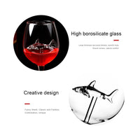 300ml Glass Cup European Crystal Shark Red Wine Cup Wine Bottle High Heel Shark Red Wine Cup Wedding Party Gift