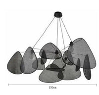 Rattan chandelier Wicker Suspension lamp Screen Cannage Kitchen Wood Bamboo chandelier e27 Creative Leaf Grid Hand designer lamp
