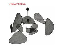Rattan chandelier Wicker Suspension lamp Screen Cannage Kitchen Wood Bamboo chandelier e27 Creative Leaf Grid Hand designer lamp