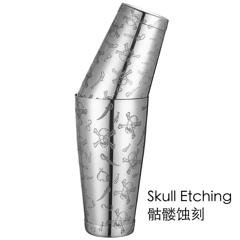 Stainless Steel Boston Shaker Bar Shaker with different Surface Finish -2 Piece Cocktail Shaker, 15-Ounce and 25-Ounce
