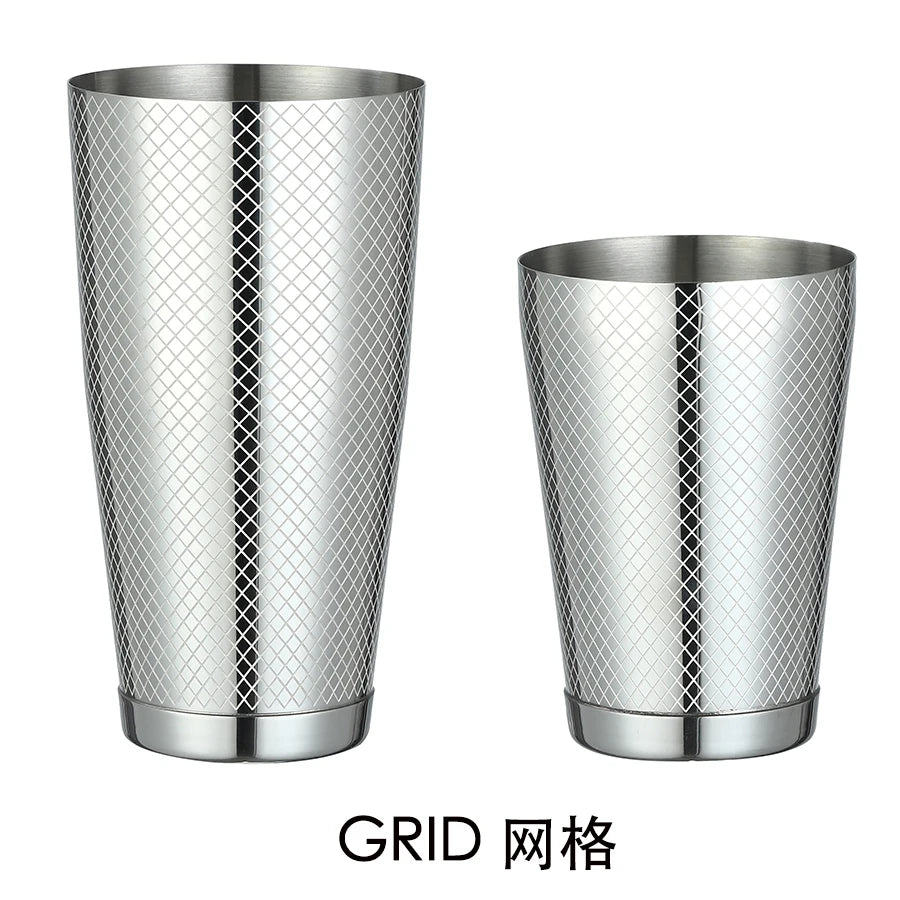 Stainless Steel Boston Shaker Bar Shaker with different Surface Finish -2 Piece Cocktail Shaker, 15-Ounce and 25-Ounce
