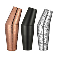 Stainless Steel Boston Shaker Bar Shaker with different Surface Finish -2 Piece Cocktail Shaker, 15-Ounce and 25-Ounce