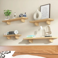 Wall-Mounted Solid Wood Partition Rack Non-Perforated Storage Shelf Home Organizer