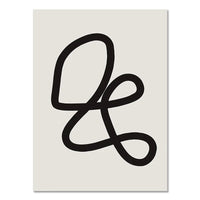 Abstract Boho Geometric Line Posters Black Beige Bohemian Wall Art Canvas Painting Print Picture for Living Room Home Decoration