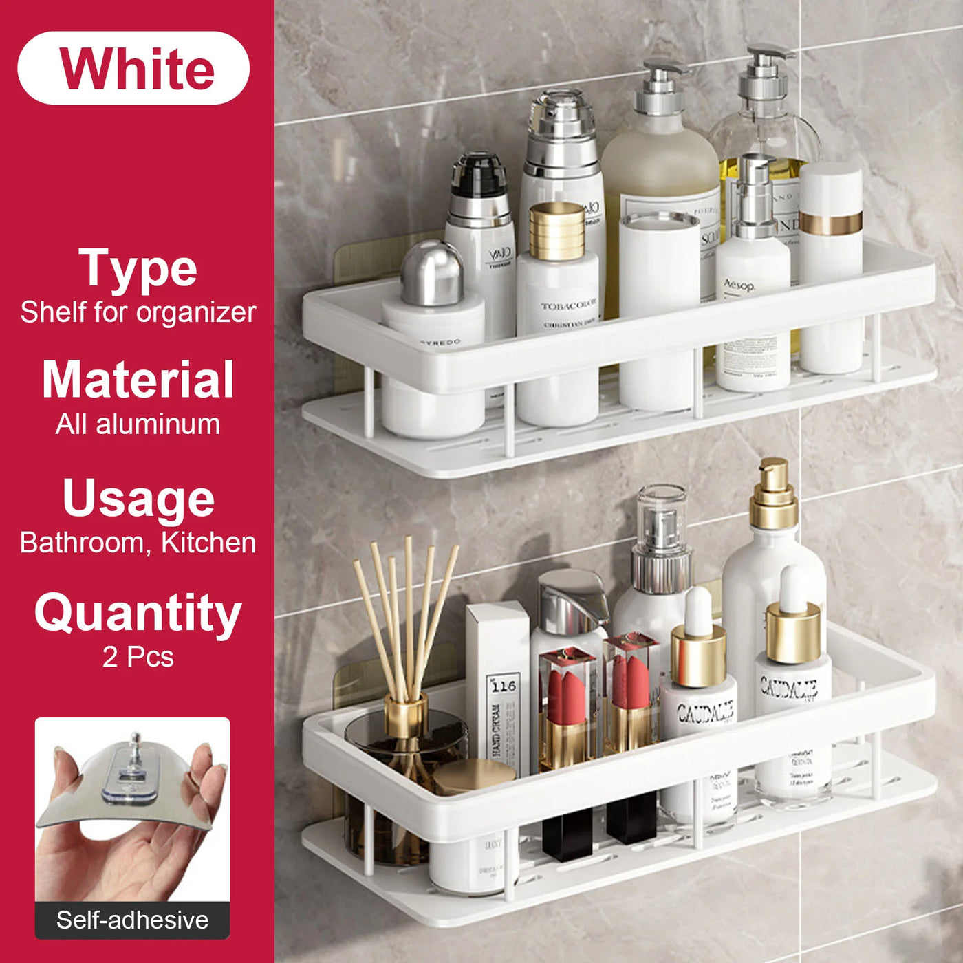 Bathroom Storage Rack Stainless Steel Anti Rust Storage Shower Rack Suction Cup Storage Rack Household Storage Appliances