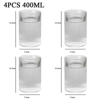 1/2/4/6pcs Vertical Pattern Cup Creative Japanese Glass Wine Juice Drink Coffee Handmade Clear Drinkware Shot Glasses Whiskey