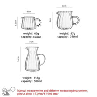 Glass Tea Pitcher Transparent Handle Milk Coffee Cup Heat-Resisting High Borosilicate Glass Coffee Pot  Espresso Measuring Cup