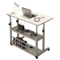 Height Adjustable Computer Desk Standing Desk Bedside Smart Game Office Desk Mobile Study Table with Rolling Wheel 60*40cm
