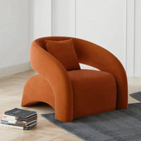 Modern European style lazy single sofa, simple style leisure chair, light luxury high-end sofa chair, frosted velvet fabric