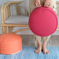 Tea Ceremony Floor Poufs With Fillings Cotton Linen Tatami Footstool Ottoman Thicken Meditation Cushion Yoga Round Cushion Futon