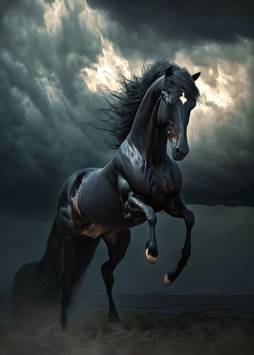 Black and White Wild Horses Canvas Paintings on the Wall Art Posters and Prints Animals Modern Art Pictures Room Decor Cuadros