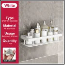 Bathroom Storage Rack Stainless Steel Anti Rust Storage Shower Rack Suction Cup Storage Rack Household Storage Appliances