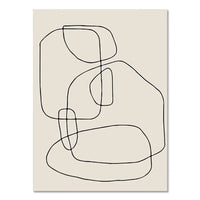Abstract Boho Geometric Line Posters Black Beige Bohemian Wall Art Canvas Painting Print Picture for Living Room Home Decoration