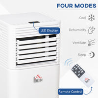 8000 BTU Portable Air Conditioner with Fan & Dehumidifier Mode, Quiet AC Unit with Remote Control, 24-Hour Timer, White