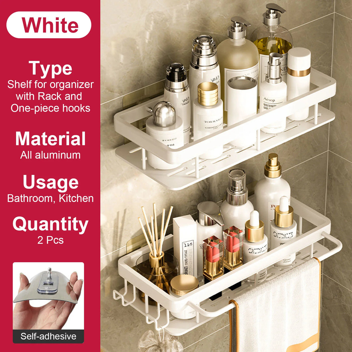 Bathroom Storage Rack Stainless Steel Anti Rust Storage Shower Rack Suction Cup Storage Rack Household Storage Appliances